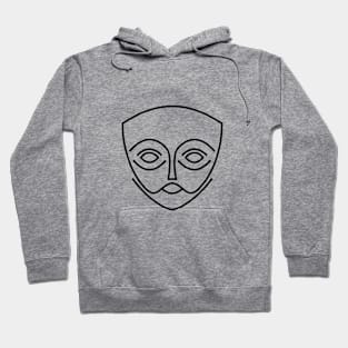 A Line art of a mask Hoodie